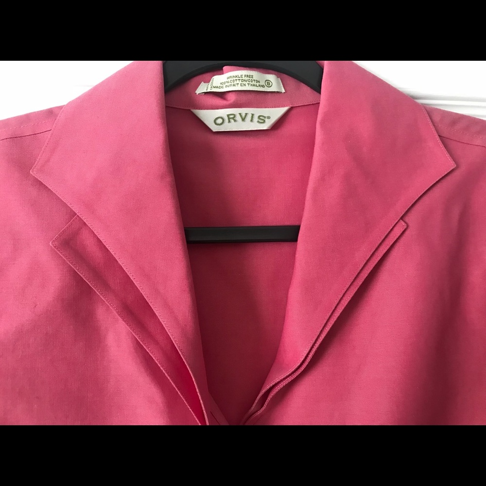 Orvis wrinkle-fee button down pink blouse